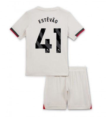 Chelsea Estevao Willian #41 Replik Auswärtstrikot Kinder 2025-26 Kurzarm (+ Kurze Hosen)